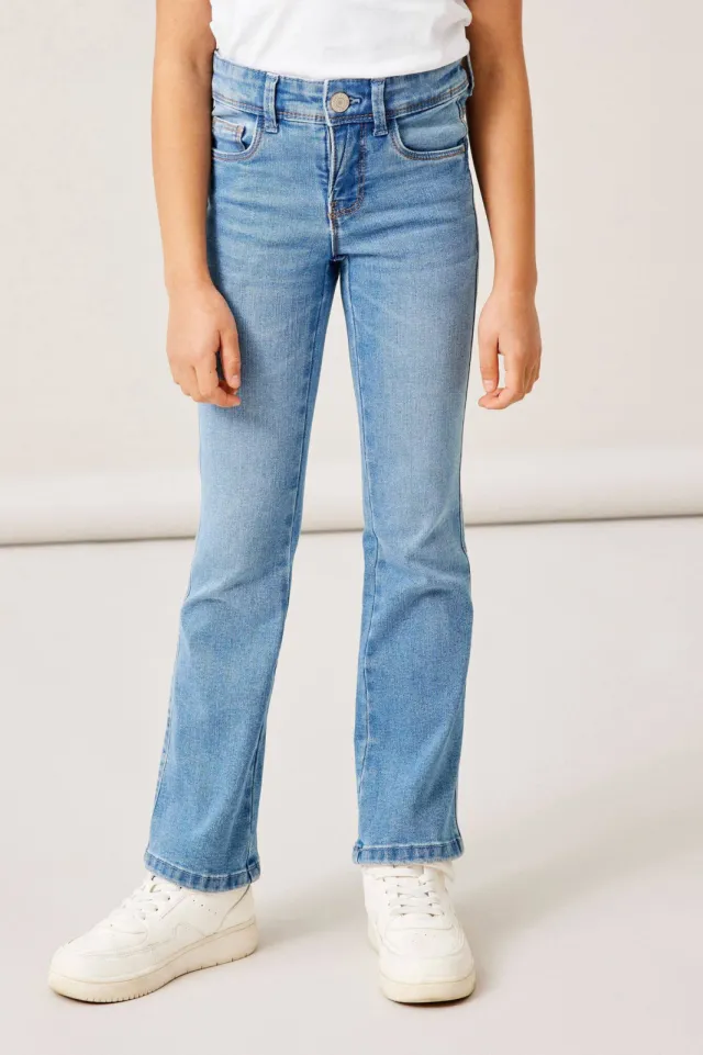 NAME IT KIDS bootcut fit jeans NKFPOLLY medium blue denim, foto 3