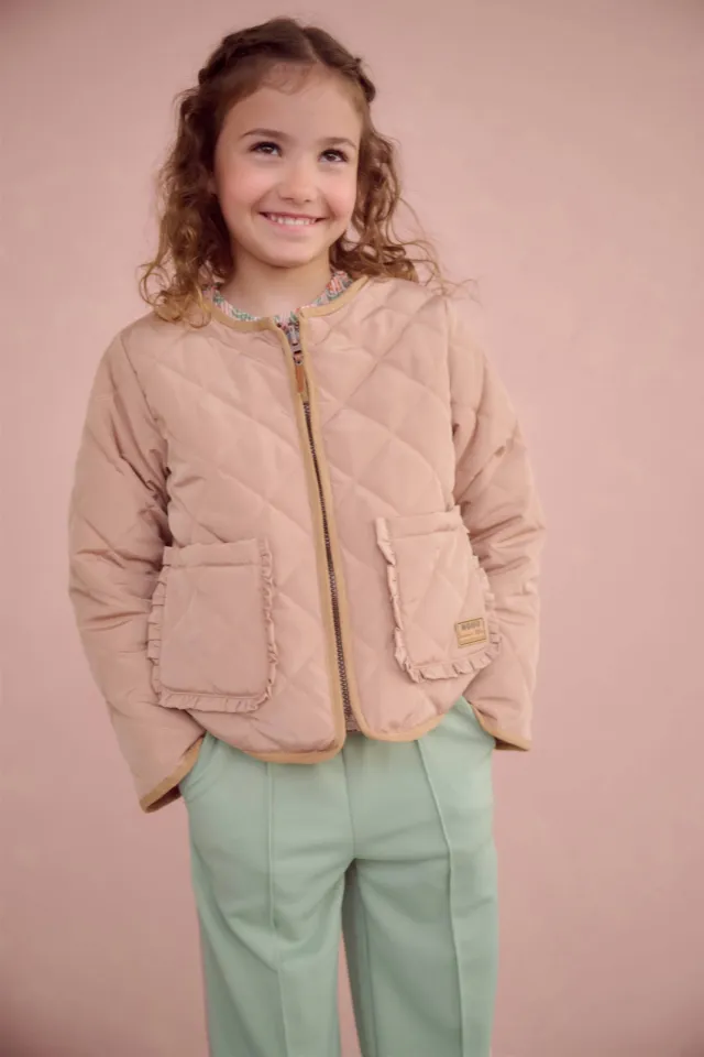 Nono reversible jas beige Bruin/lichtbruin