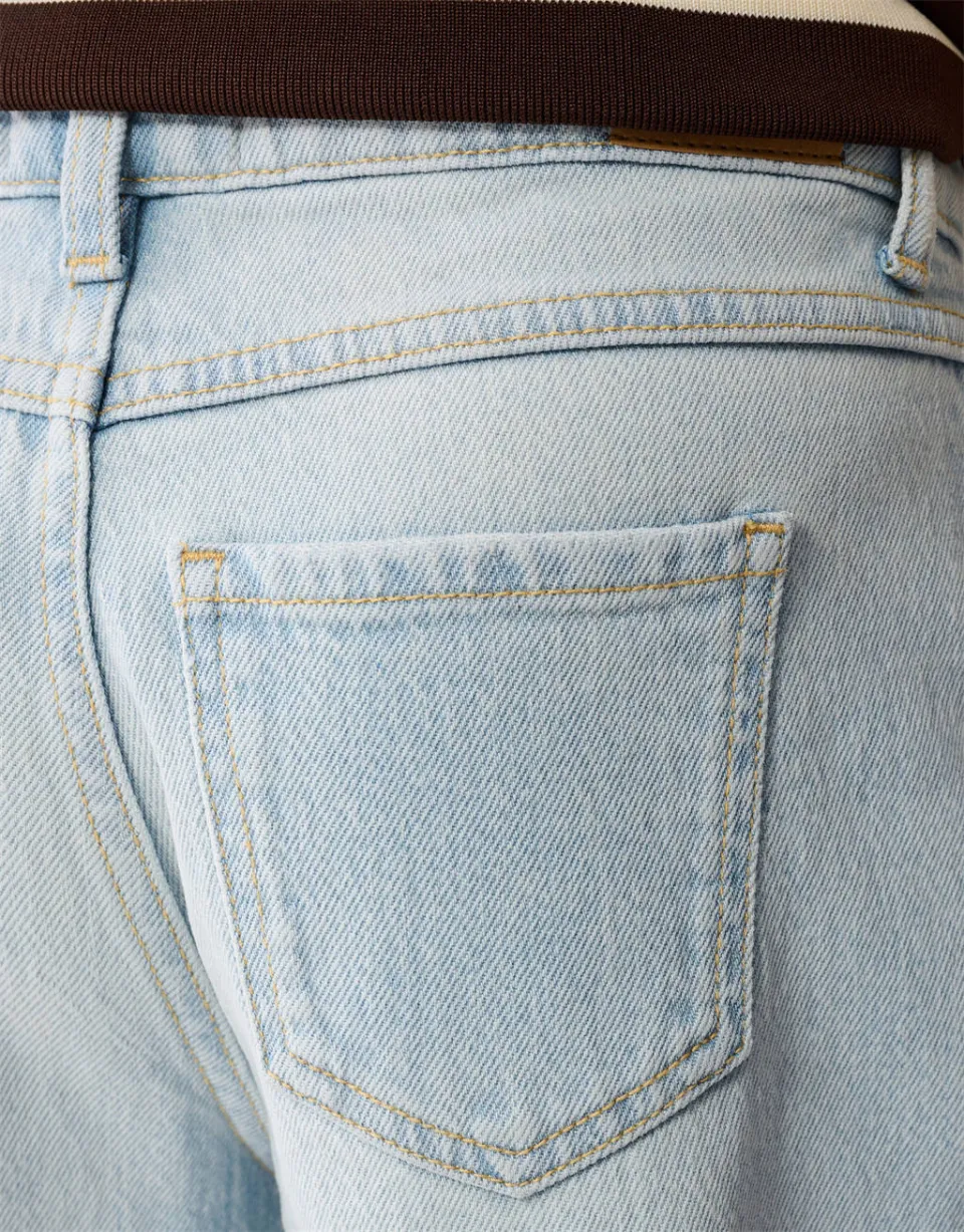 Shoeby high waist straight leg jeans light blue denim, foto 4
