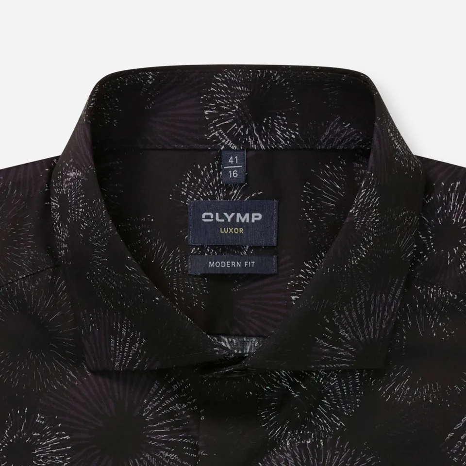 Olymp getailleerd casual overhemd zwart, foto 4