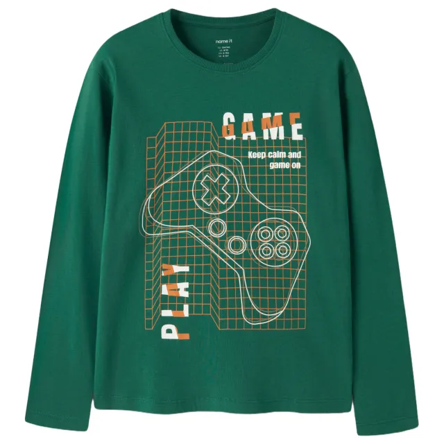 NAME IT oversized longsleeve met print groen