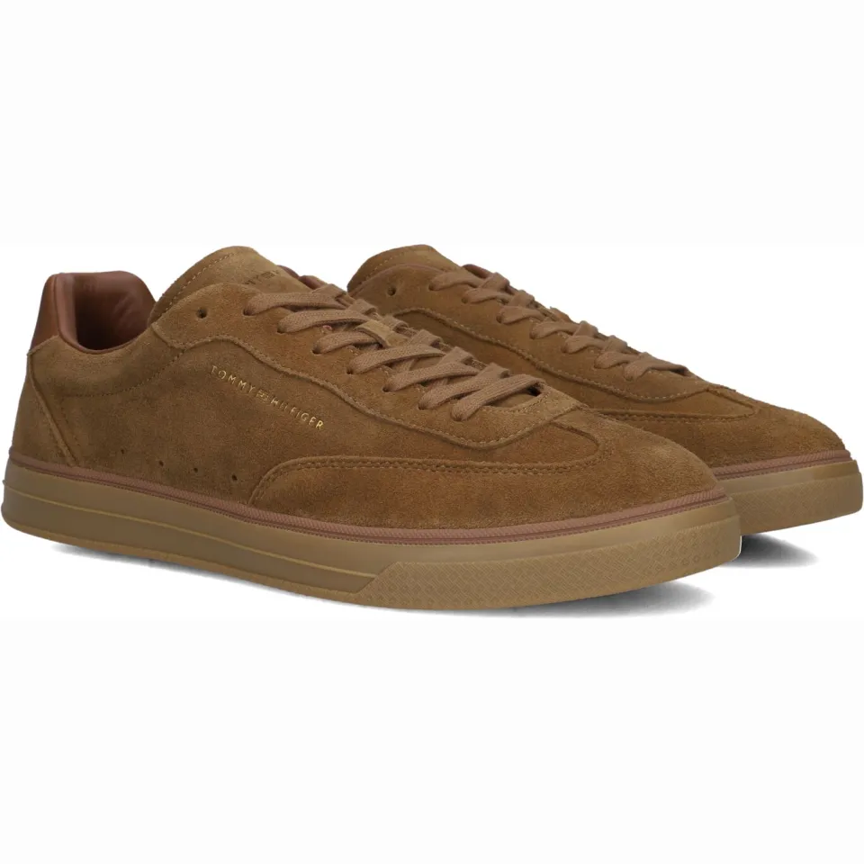 Tommy Hilfiger TH LO LUX suède sneakers bruin, foto 4