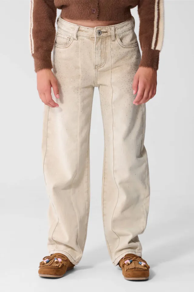 Shoeby regular waist baggy jeans - beige
