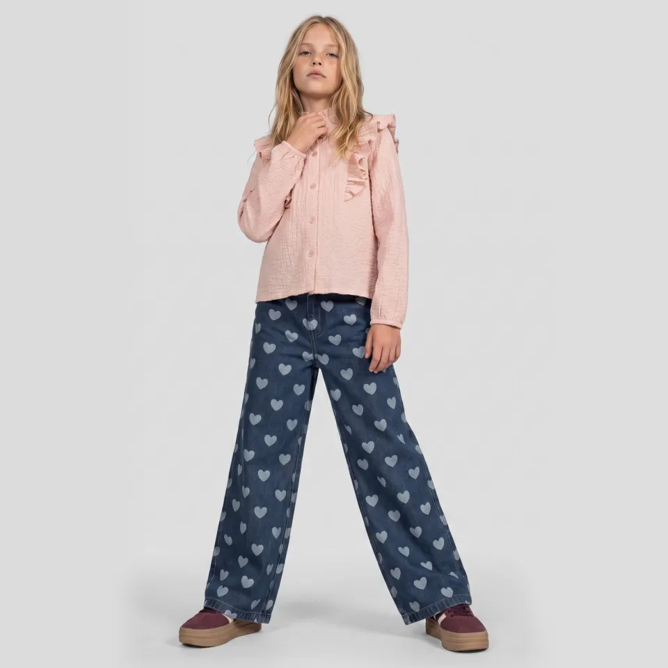 Me & My Monkey rechtvallende blouse met ruches roze, foto 4