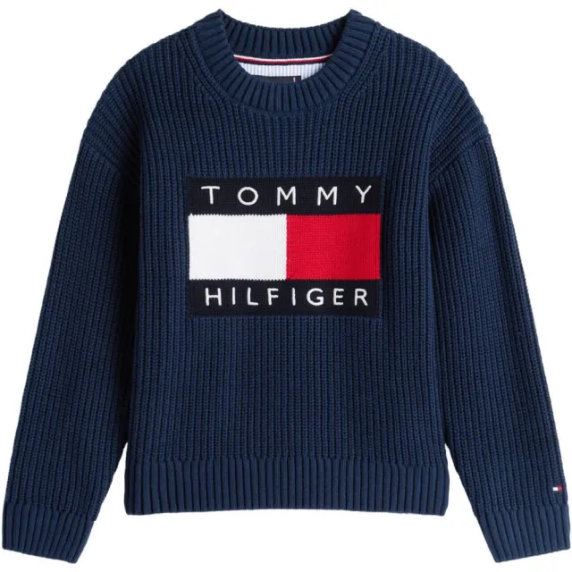 Tommy Hilfiger trui donkerblauw gebreid