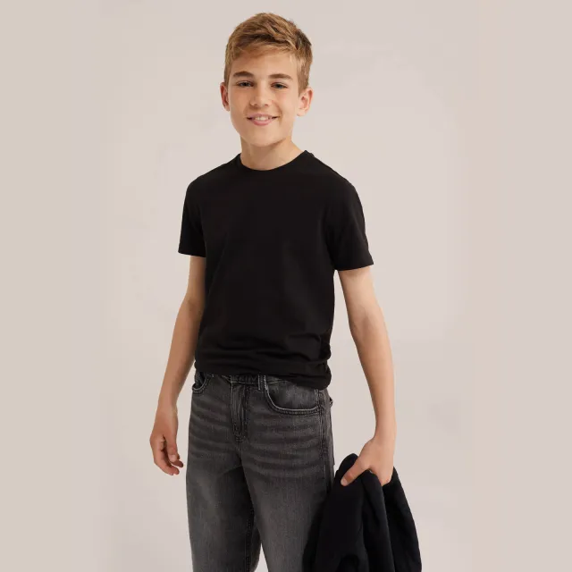 WE Fashion basic T-shirt zwart Black Uni
