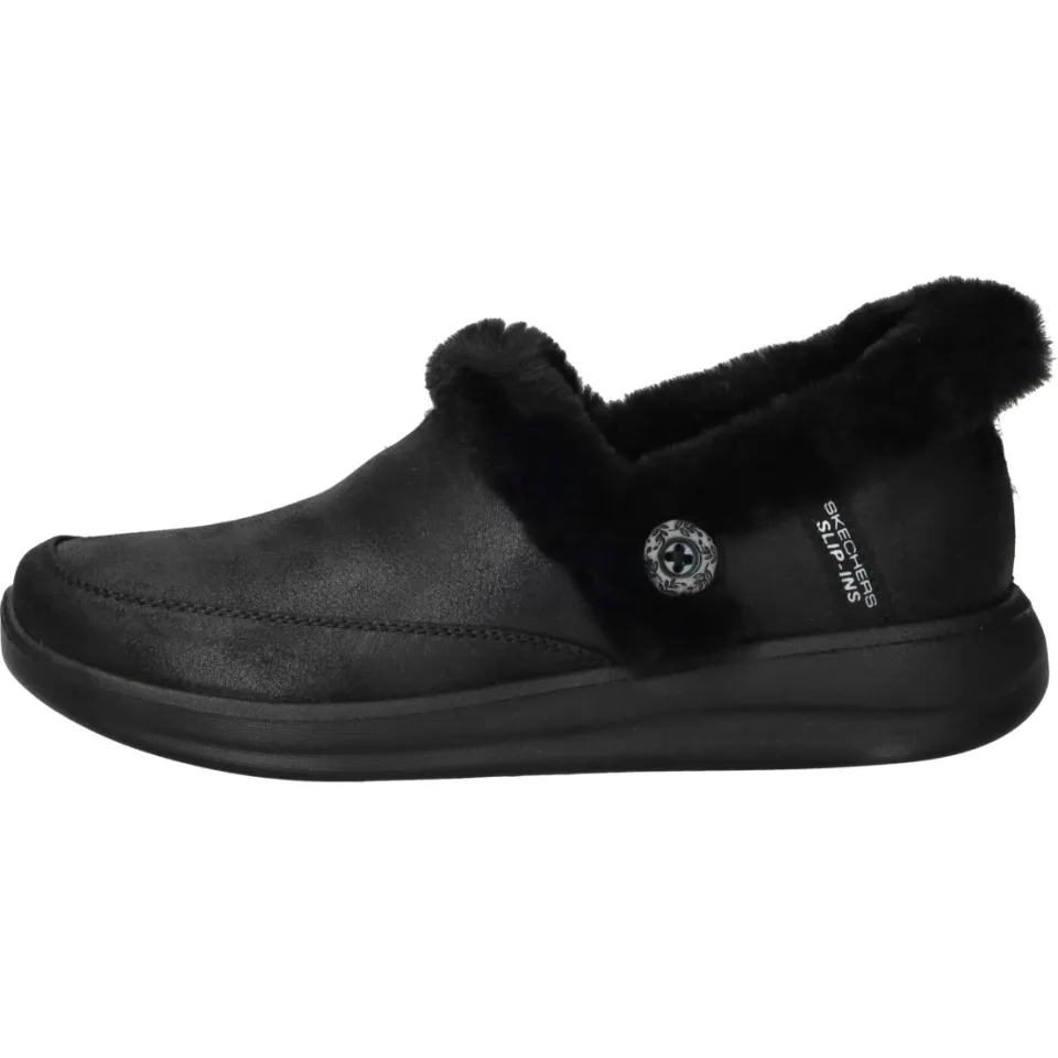 Skechers Slip-Ins Cozy Escape Pantoffels Dames Zwart, foto 6