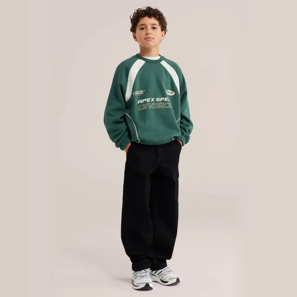 WE Fashion Bad Boys sweater met tekst - groen/wit, foto 7
