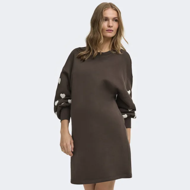 Only Maternity zwangerschapssweatjurk bruin
