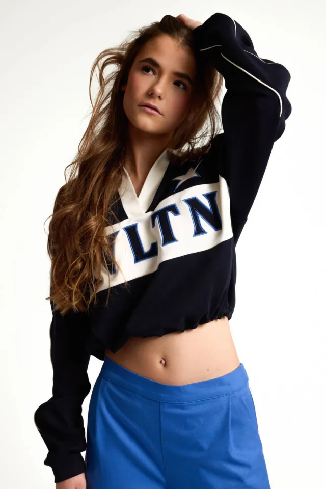 LOOXS 10sixteen boxy sweater donkerblauw donkerblauw/wit, foto 5