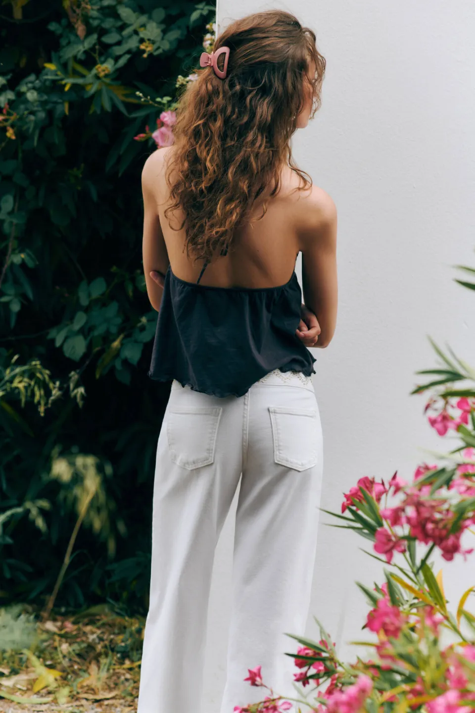 Mango TEEN low waist wide leg jeans met borduursels - wit, foto 6