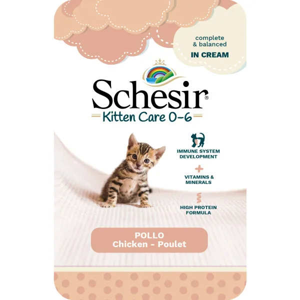 Schesir Kitten Care kip in crème kattenvoer