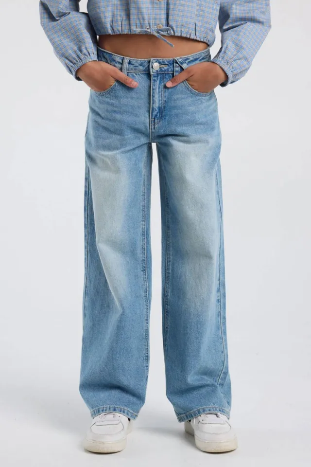 America Today Miami Jr wide leg jeans - light blue denim, foto 3