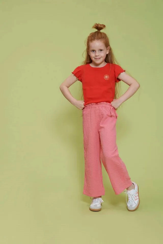 Jubel Salsa Sunset wide leg broek roze