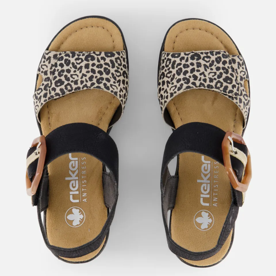 Rieker sandalen met sleehak zwart, foto 5