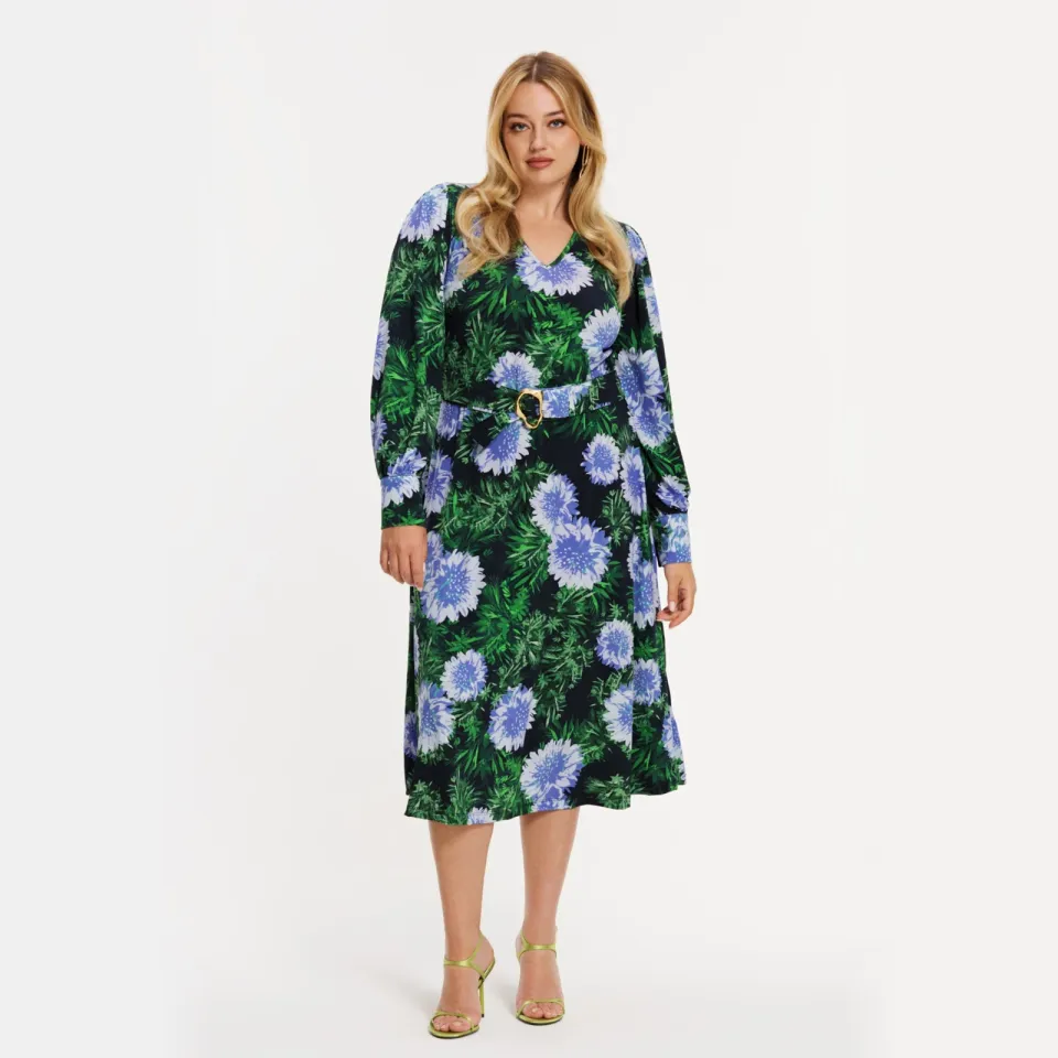 Yoek Full Blossom jurk blauw, foto 2