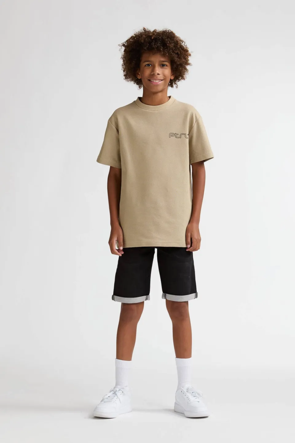 Petrol Industries T-shirt met backprint beige Zand