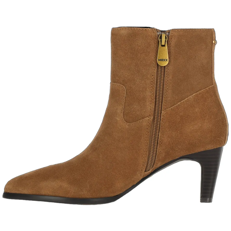 Mexx suède enkellaarzen met hak - cognac, foto 3