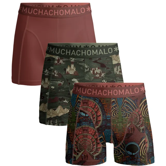 Muchachomalo Heren 3-pack Boxershorts Maze Life Veelkleurig