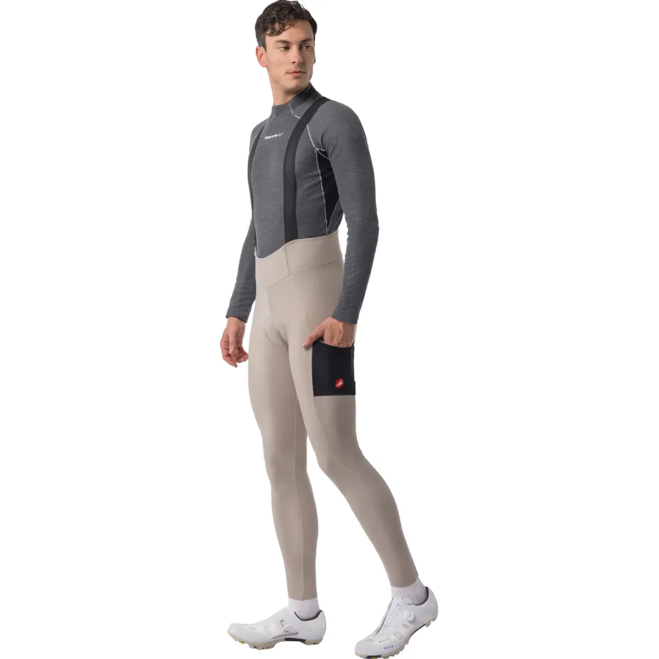 Castelli Unlimited Bibtight fietsbroek grijs/bruin