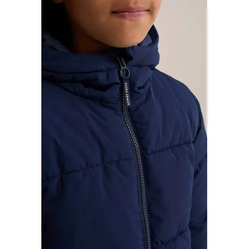 WE Fashion lange gewatteerde winterjas donkerblauw, foto 4