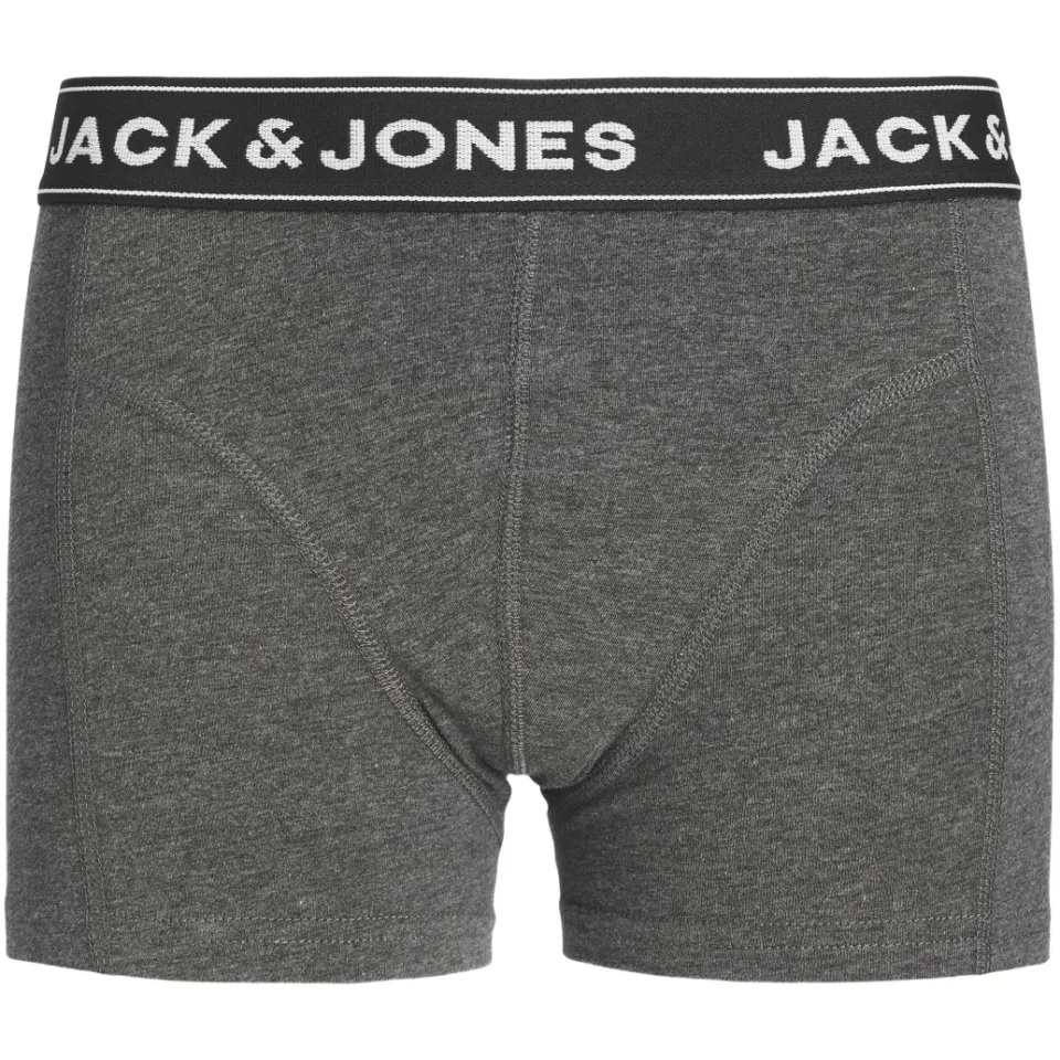 Jack & Jones Junior boxershorts donkergrijs set van 3 donkergrijs/donkergroen/zwart, foto 2