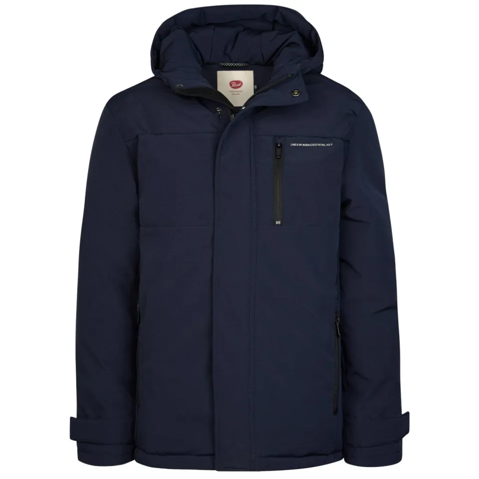 Petrol Industries gewatteerde winterjas donkerblauw, foto 2