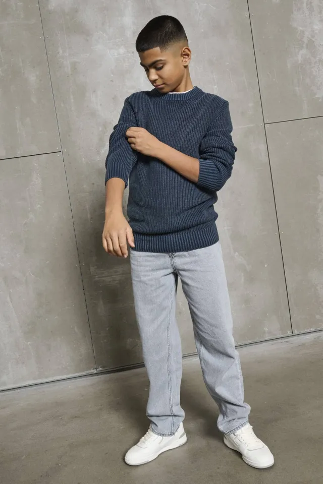 Only & Sons JUNIOR loose fit jeans grey denim Light Grey Denim