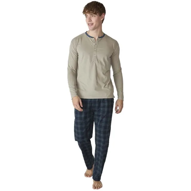 J&J Brothers JJBFP5602 pyjamaset beige Groen
