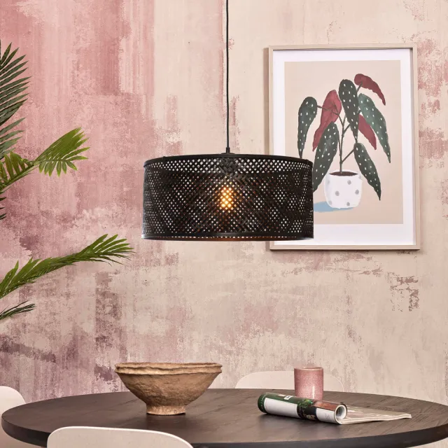 Good&Mojo Hanglamp 'Java' Bamboe, 50cm, kleur Zwart