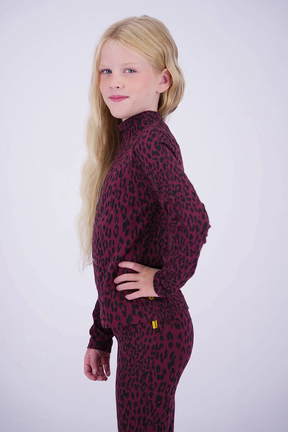 Vingino longsleeve panterprint donkerrood, foto 6