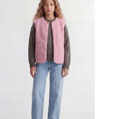 JJXX GIRL rechtvallend teddy gilet - roze, foto 7