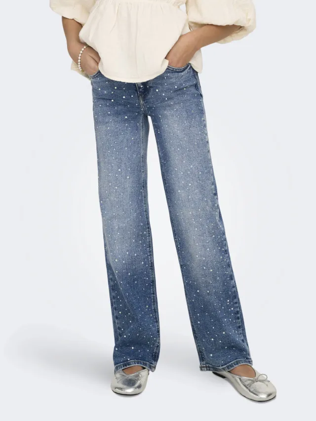 Only KIDS ONLY GIRL wide leg jeans medium blue denim