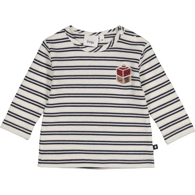Feetje Built for Fun gestreepte longsleeve marineblauw Marineblauw/wit/bordeaux