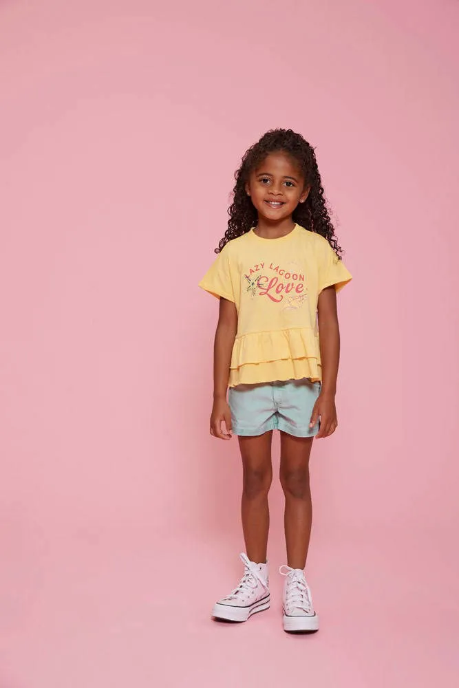 Jubel Lazy Lagoon T-shirt met backprint geel, foto 6