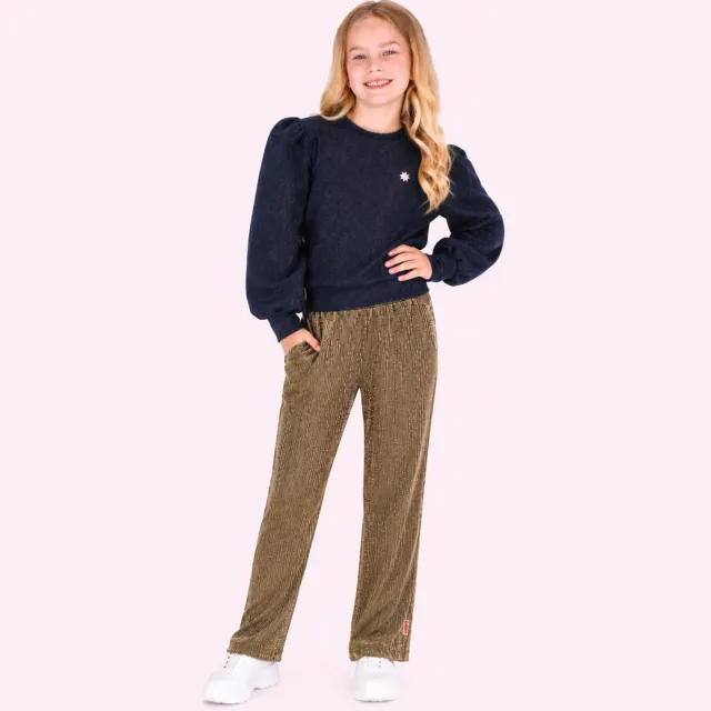 B.Nosy wide leg pantalon met glitters goud