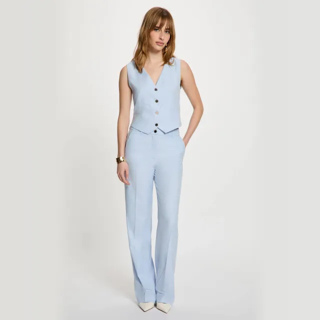 Morgan straight high waist pantalon lichtblauw