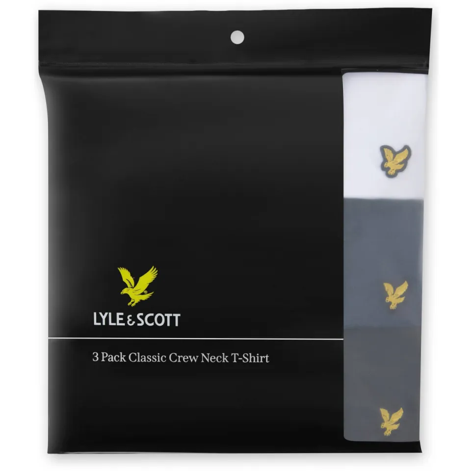 Lyle & Scott T-shirts - wit (set van 3), foto 4