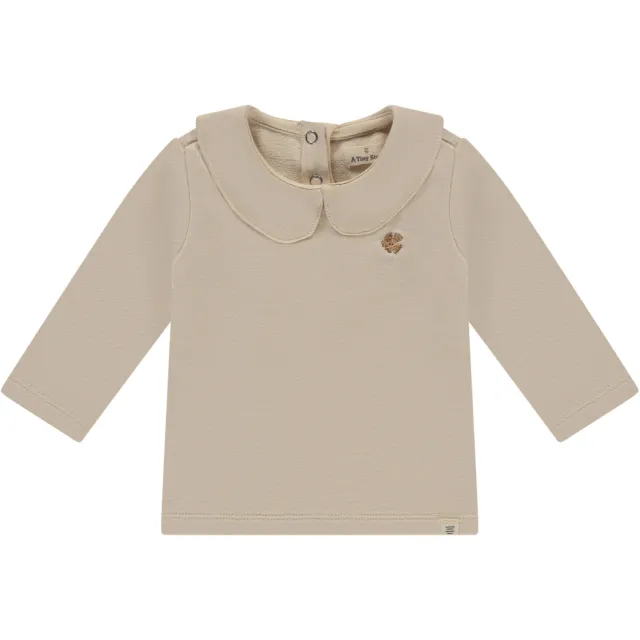 A Tiny Story longsleeve ecru met Peter Pan-kraag