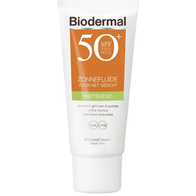 Biodermal Matterend zonnefluïde gezicht SPF50+