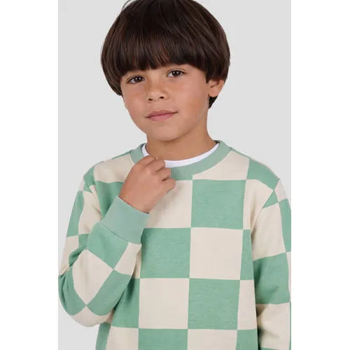 Orange Stars geruite sweater - mintgroen, foto 4