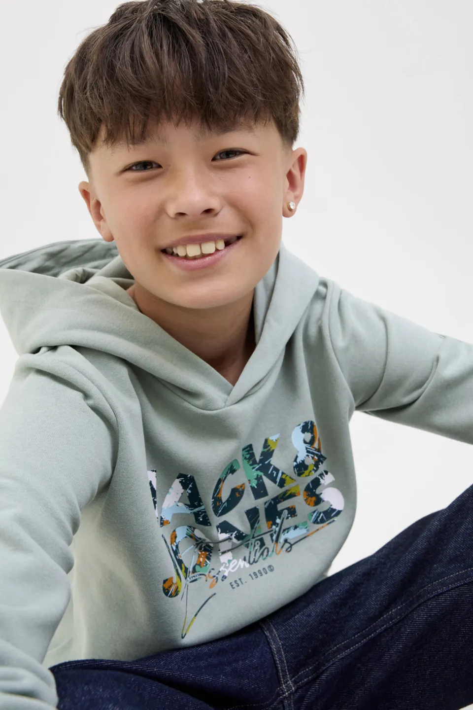 Jack & Jones JUNIOR hoodie groen, foto 3