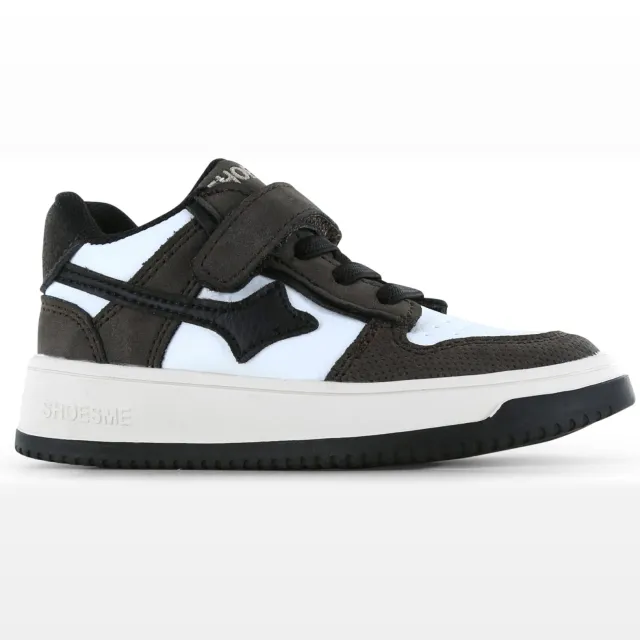 Shoesme suède sneakers - donkerbruin/zwart/wit