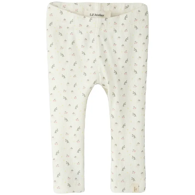 Lil' Atelier baby gebloemde legging wit