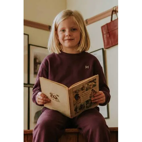 Koko Noko rechtvallende sweater - donkerpaars Effen