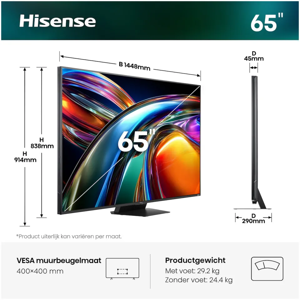Hisense 65UR9S televisie grijs, foto 3