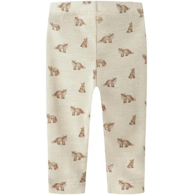 Lil' Atelier BABY slim legging met wol ecru
