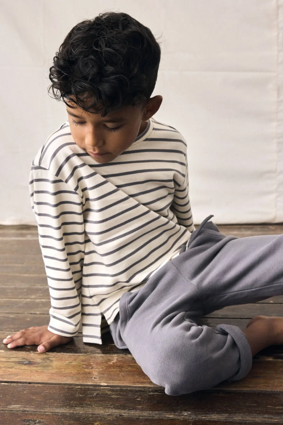 Lil' Atelier MINI longsleeve ecru gestreept, foto 3