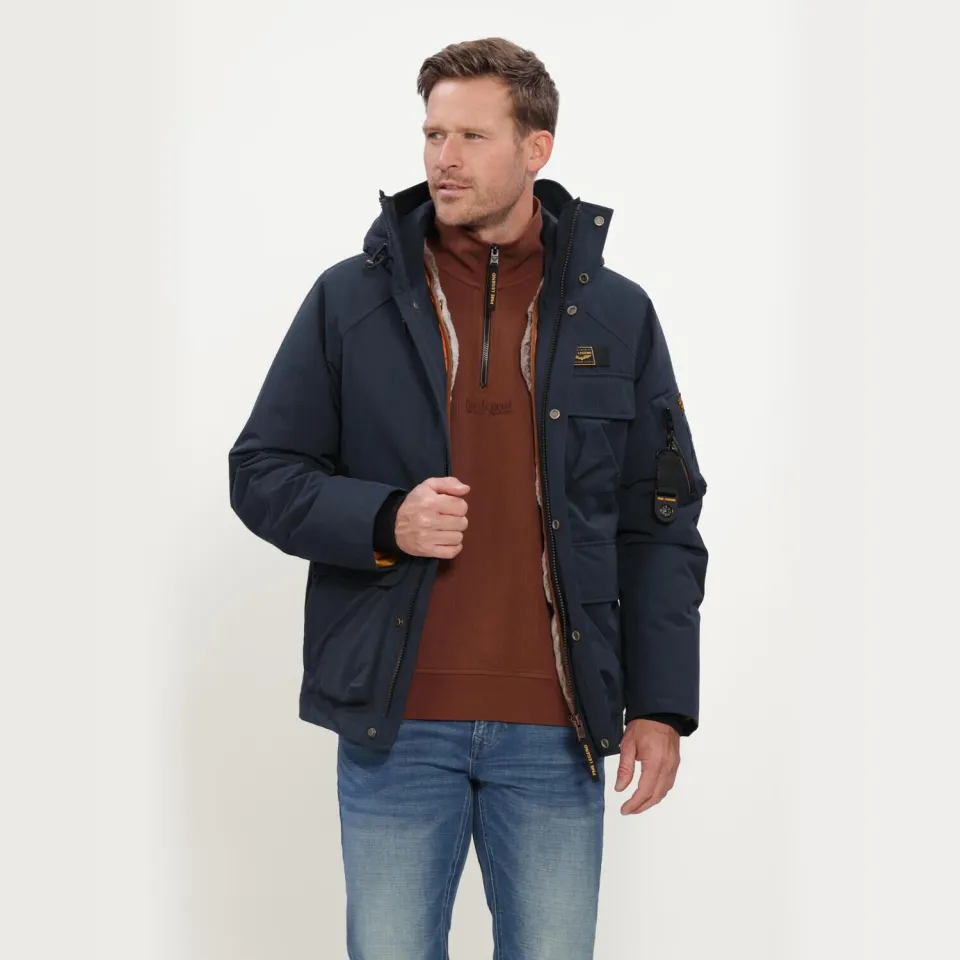 PME Legend YETCRAFT pufferjas met imitatiebontkraag - donkerblauw, foto 2