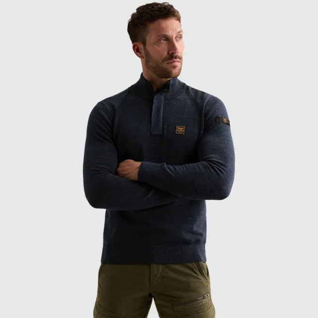 PME Legend katoenen regular fit gemêleerde trui - salute